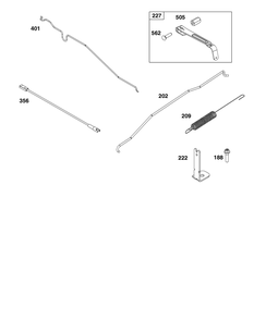 Controls Group Diagram and Parts List for 125P07-0007-H5 100000 - 19Z999 Briggs and Stratton Engine